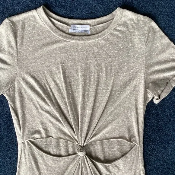 Urban Outfitters Beige Cutout Tee-Shirt Dress - Large - Picture 2 of 7